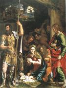 Giulio Romano The Nativity and Adoration of the Shepherds in the Distance the Annunciation to the Shepherds (mk05) oil painting picture wholesale